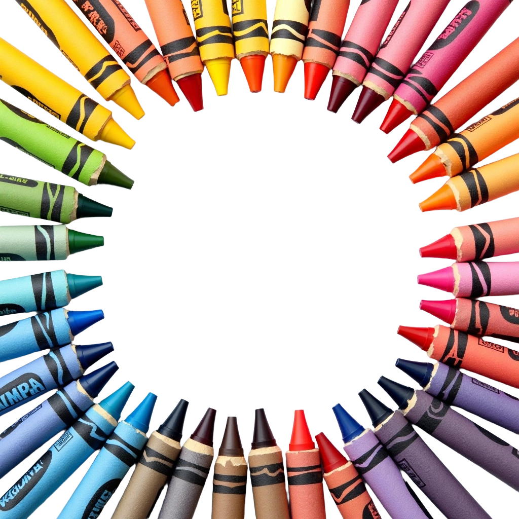 Colorful Crayons Circle